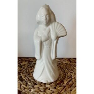 Vintage White Ceramic Benihana Geisha Girl Tiki Mug Porcelain Statue Barware 8"